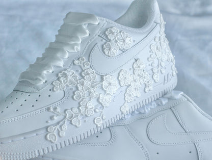 Bespoke Floral Lace Pearl Sneakers