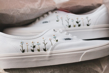 Bespoke Embroidered Wildflower Bridal Sneakers