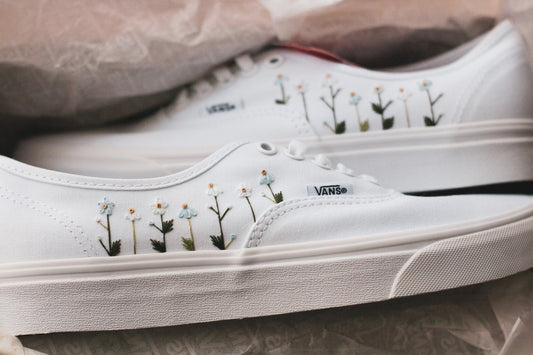 Bespoke Embroidered Wildflower Bridal Sneakers