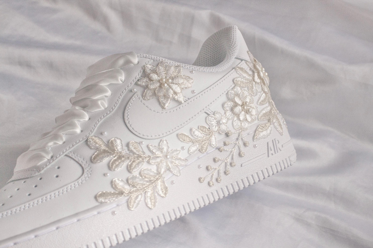 Bespoke Platinum Bridal Embroidered Sneakers