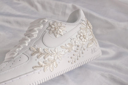 Bespoke Platinum Bridal Embroidered Sneakers