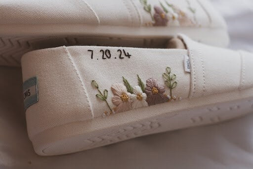 Bespoke Bridal Embroidered Slip on Sneakers Style 2