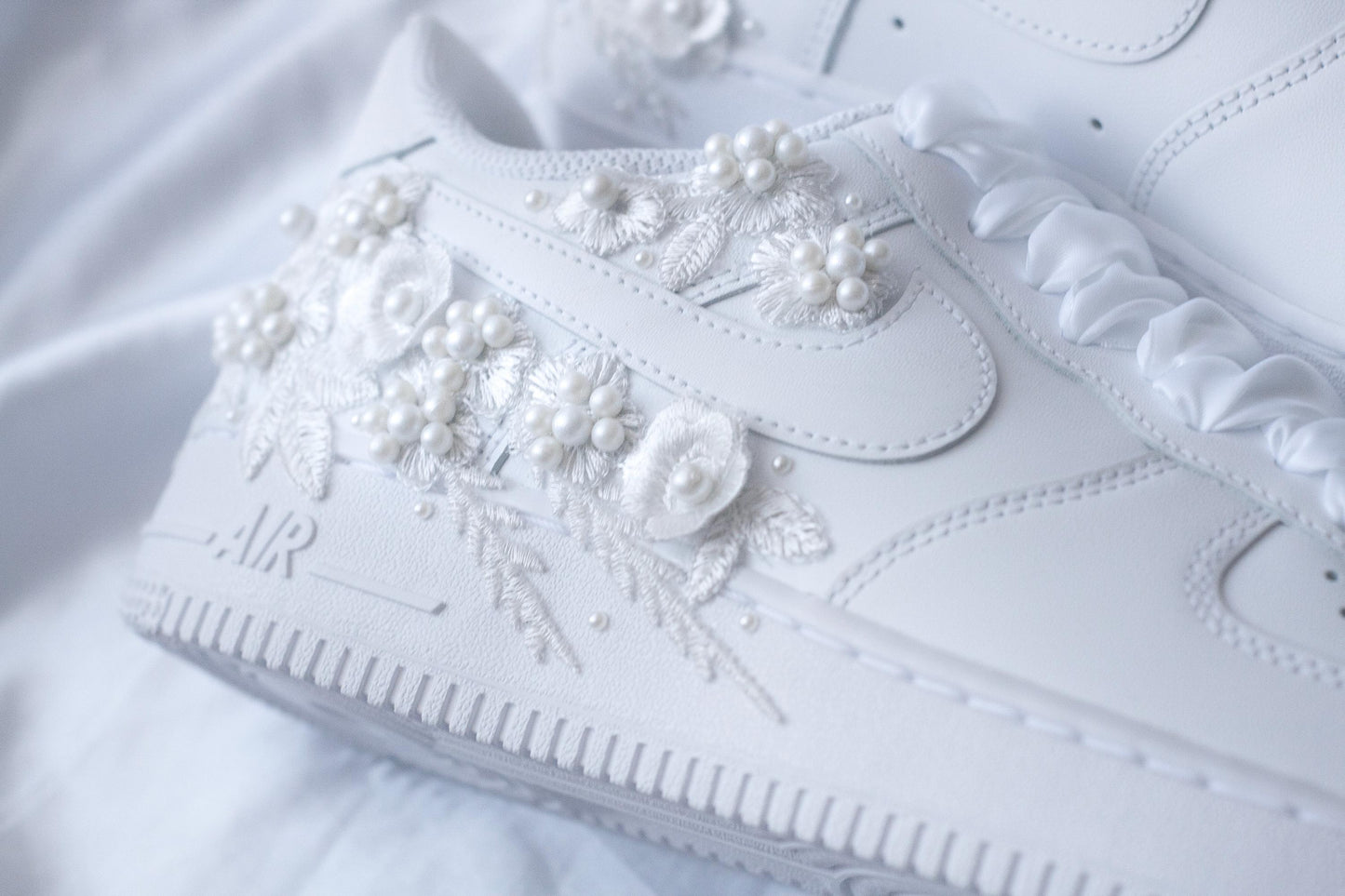 Bespoke Bridal Bright Pearl Embroidered Sneakers