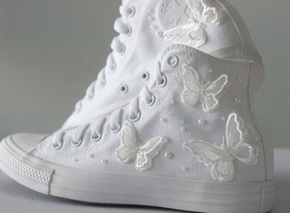 Bespoke Butterfly Luxury Applique Bridal Sneakers