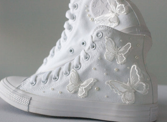 Bespoke Butterfly Luxury Applique Bridal Sneakers