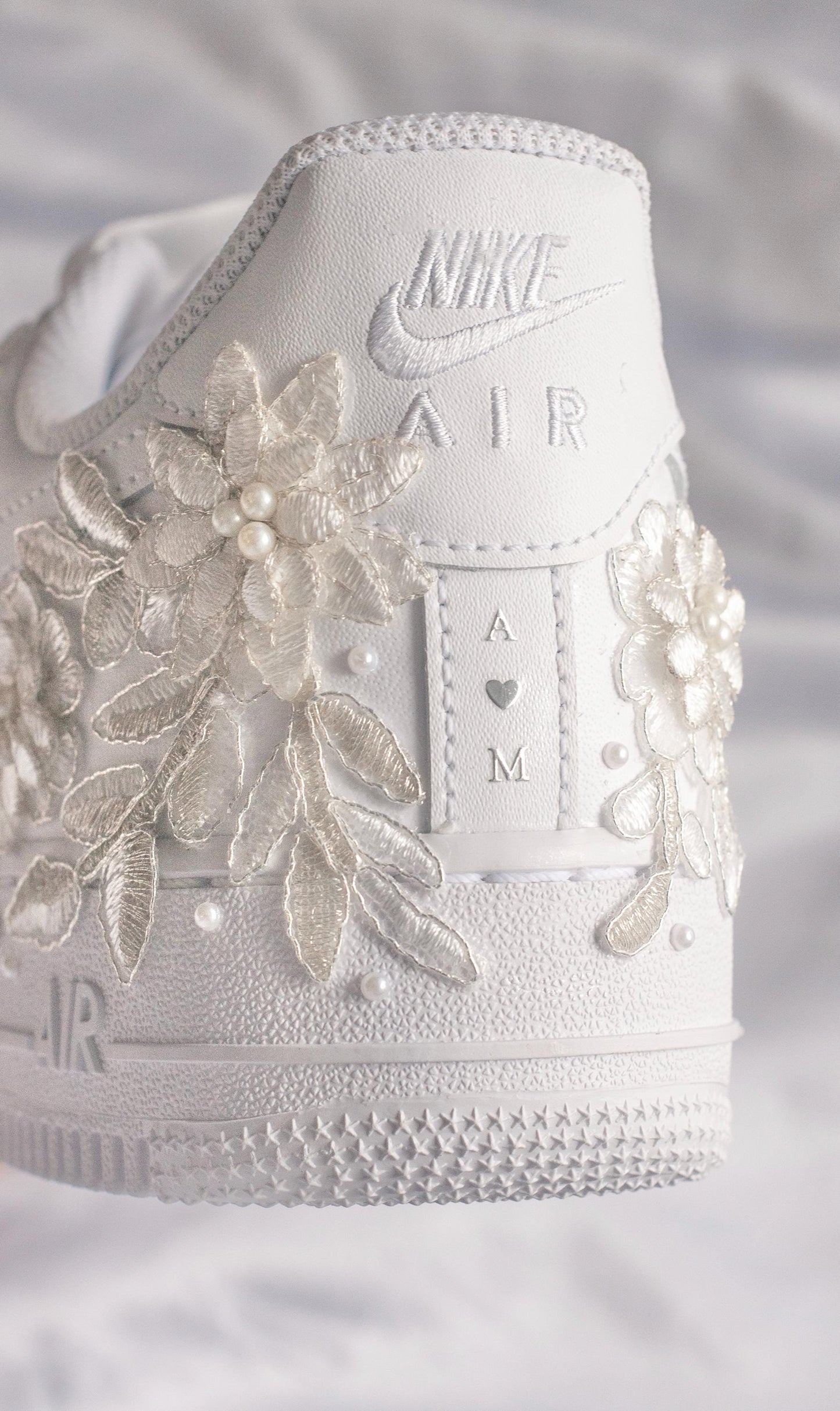 Bespoke Platinum Bridal Embroidered Sneakers