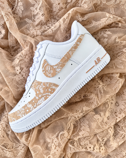 Brown Autumn Lace Custom Sneakers