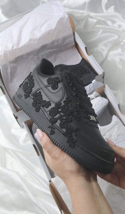 Black Lace Men's Groom Wedding Sneaker
