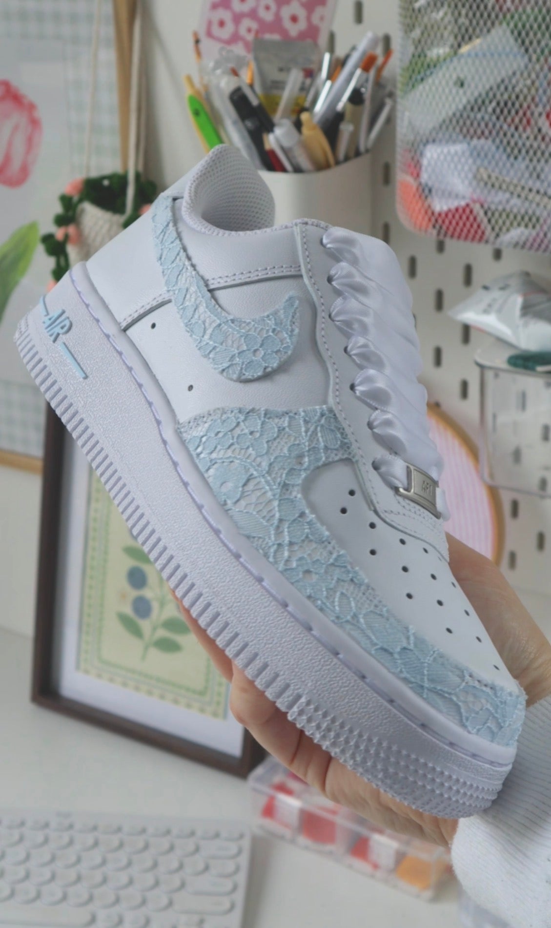 Blue Lace Custom Sneakers