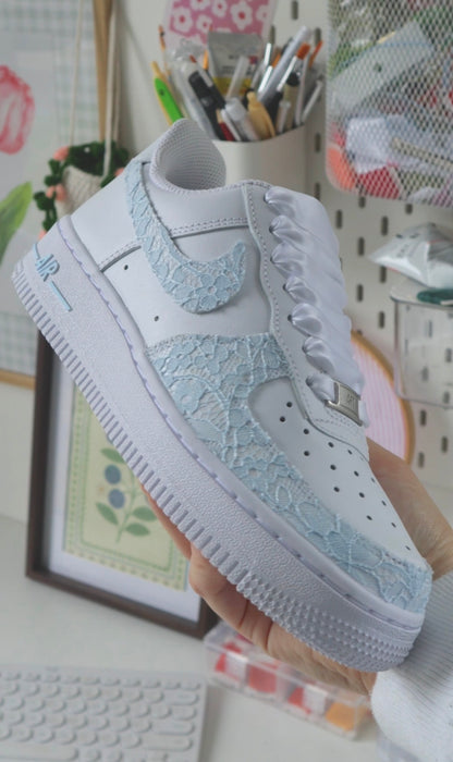 Blue Lace Custom Sneakers