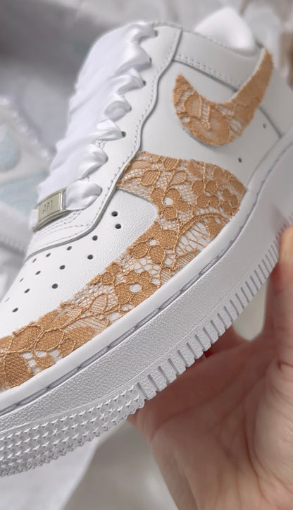 Brown Autumn Lace Custom Sneakers