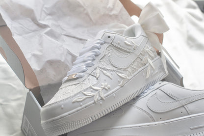 Bespoke Luxury Lace White Bow Sneakers
