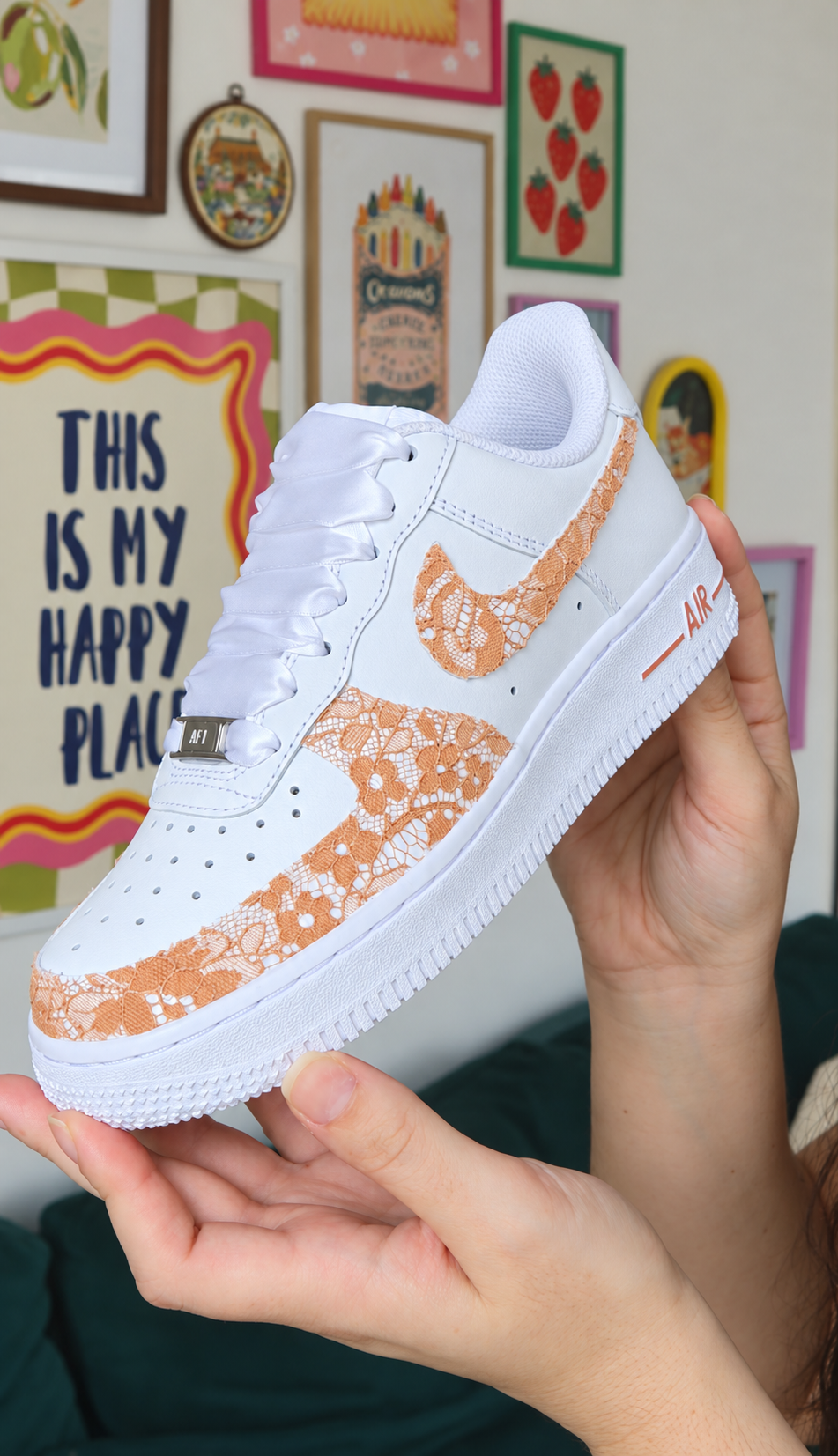 Brown Autumn Lace Custom Sneakers