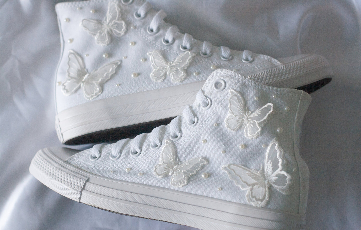 Bespoke Butterfly Luxury Applique Bridal Sneakers