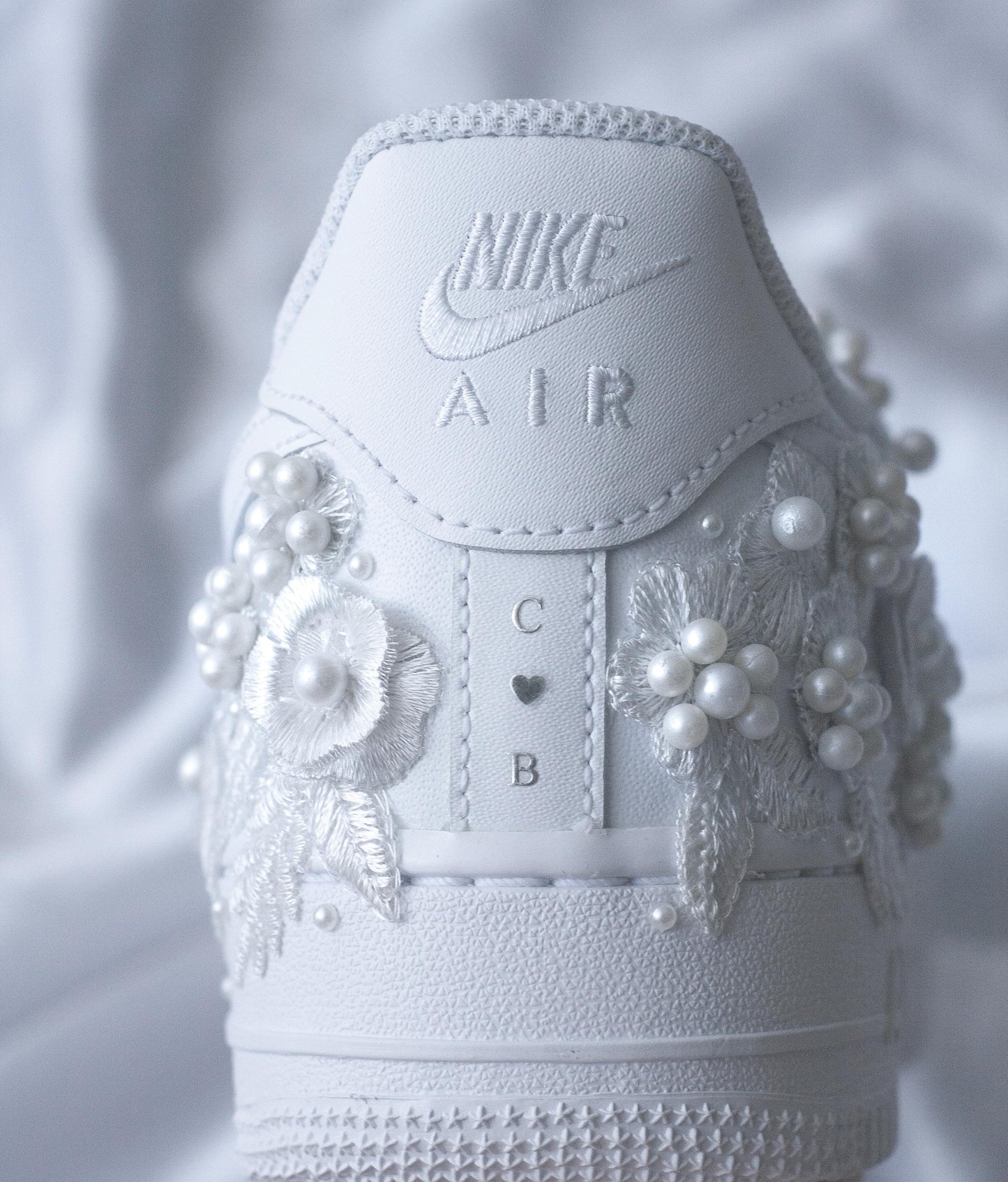 Bespoke Bridal Bright Pearl Embroidered Sneakers