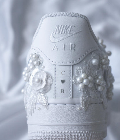 Bespoke Bridal Bright Pearl Embroidered Sneakers