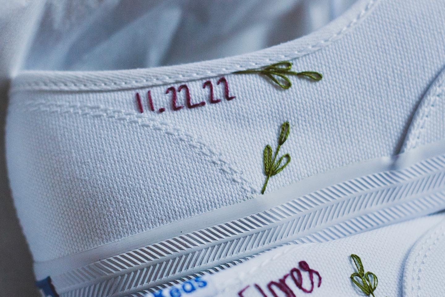 Bespoke Embroidered Bridal Sneakers Style 2