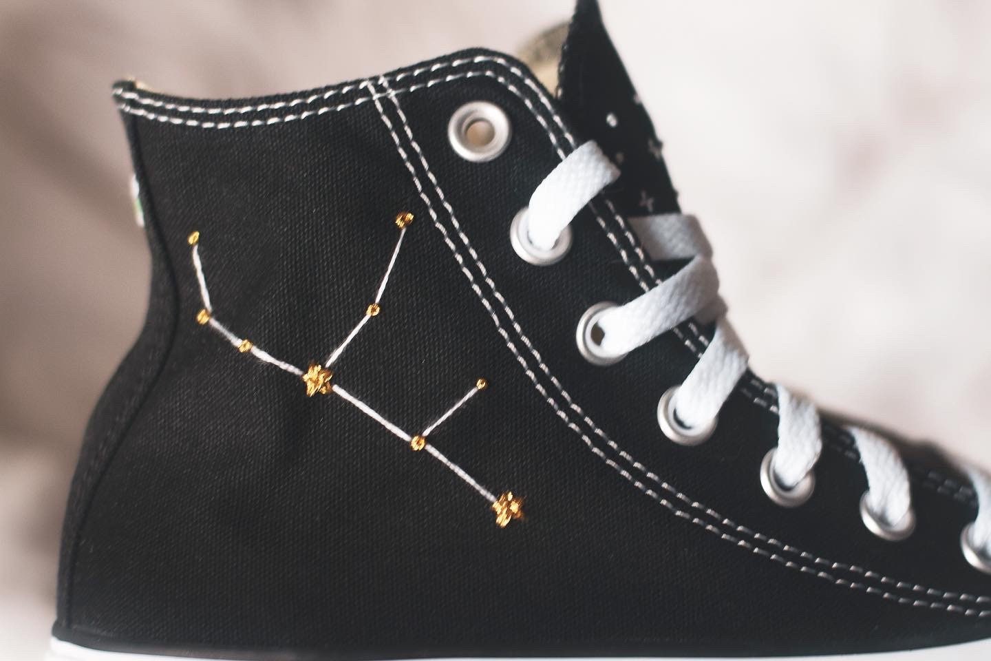 Custom Zodiac Platform Sneakers – Embroidered Design