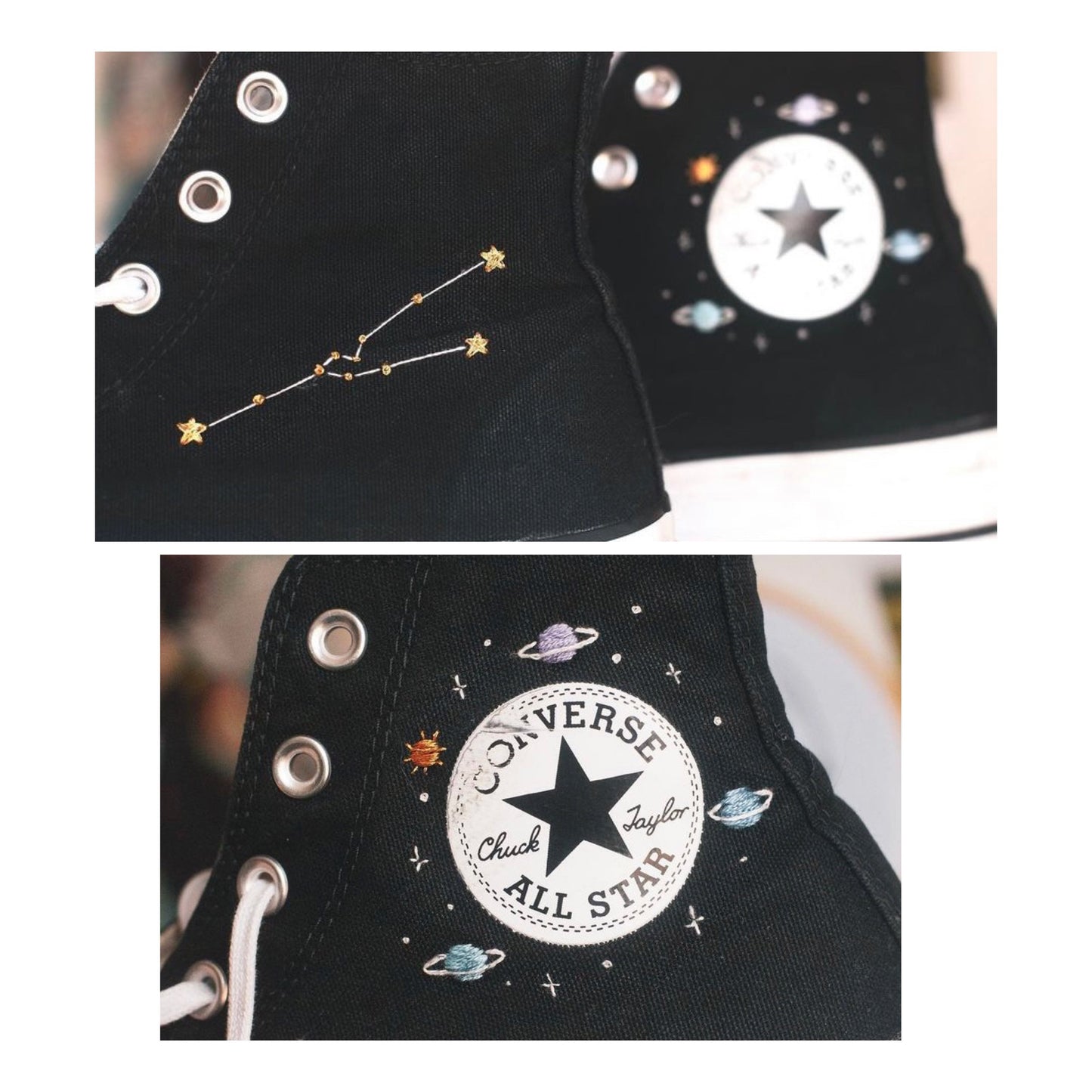 Custom Zodiac Platform Sneakers – Embroidered Design