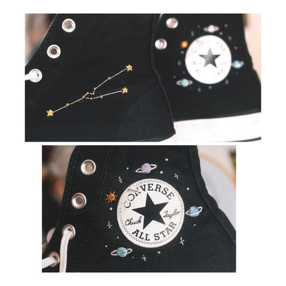 Custom Zodiac Platform Sneakers – Embroidered Design