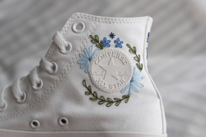 Bespoke 'Something Blue' High-top Embroidered Sneakers