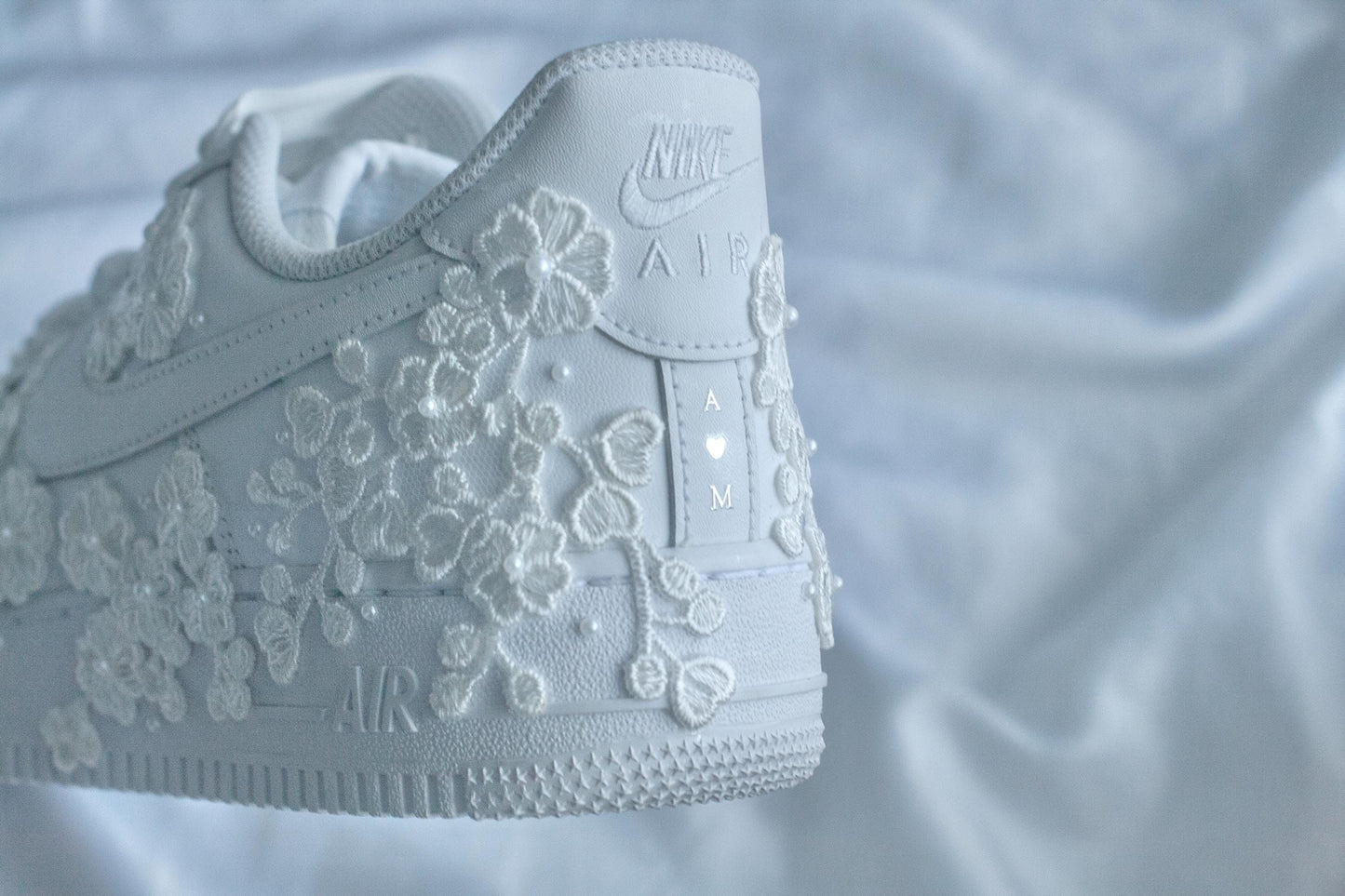Bespoke Floral Lace Pearl Sneakers