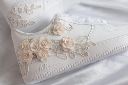 Bespoke Bridal Rose Gold Embroidered Sneakers