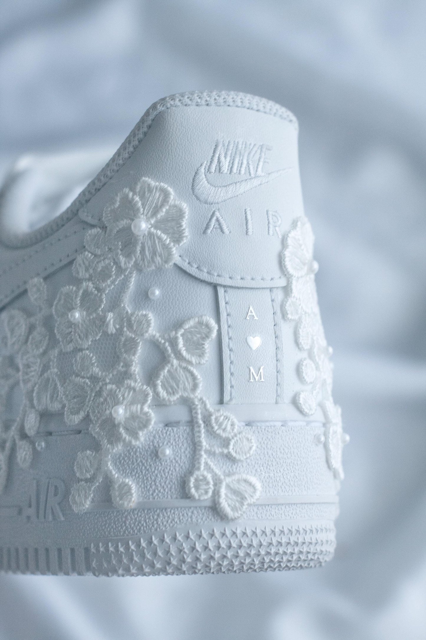 Bespoke Floral Lace Pearl Sneakers