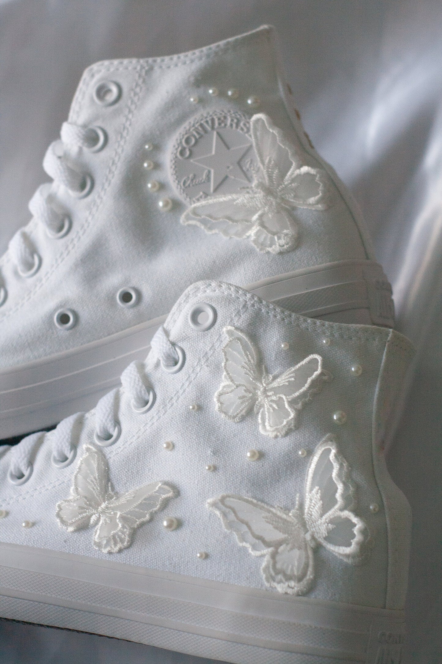 Bespoke Butterfly Luxury Applique Bridal Sneakers