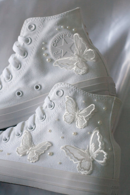 Bespoke Butterfly Luxury Applique Bridal Sneakers