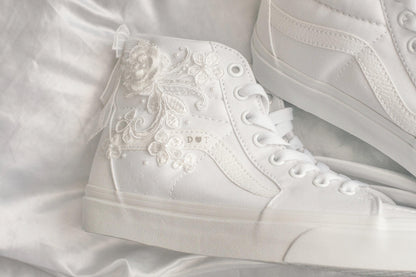 Custom High-top Floral Bridal Sneakers