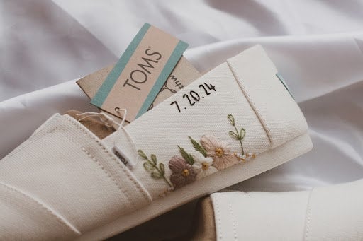 Bespoke Bridal Embroidered Slip on Sneakers Style 2