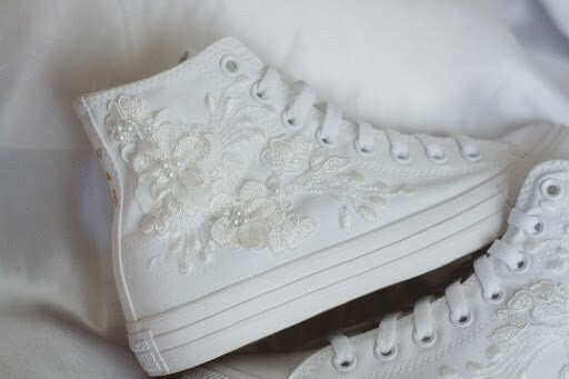 Bespoke Luxury Floral Embroidered Bridal Sneakers