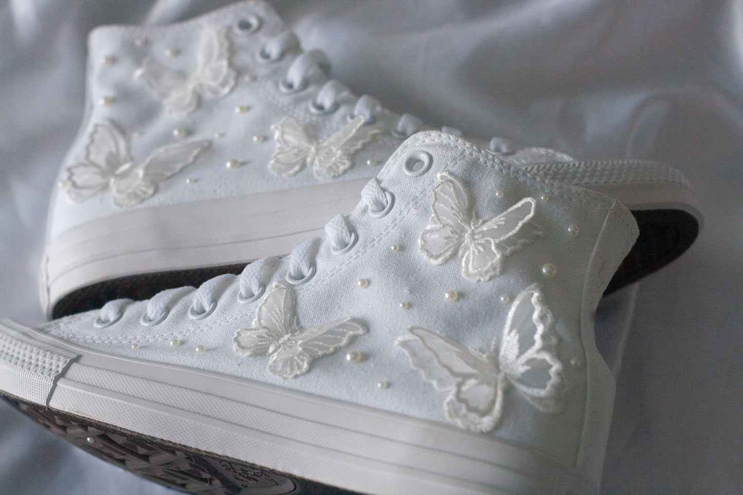 Bespoke Butterfly Luxury Applique Bridal Sneakers
