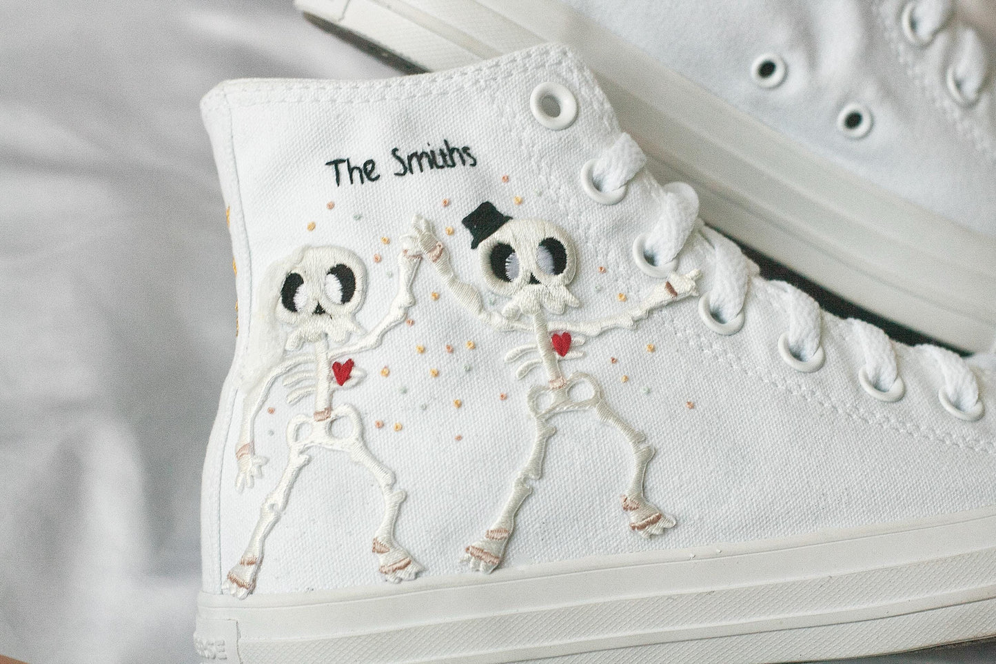 Bespoke “Till Death” Skeleton Bridal Sneakers