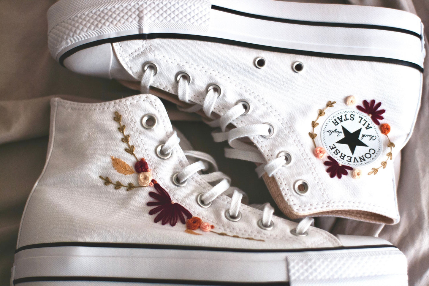 Bespoke 'Fall' Embroidered Platform Sneakers