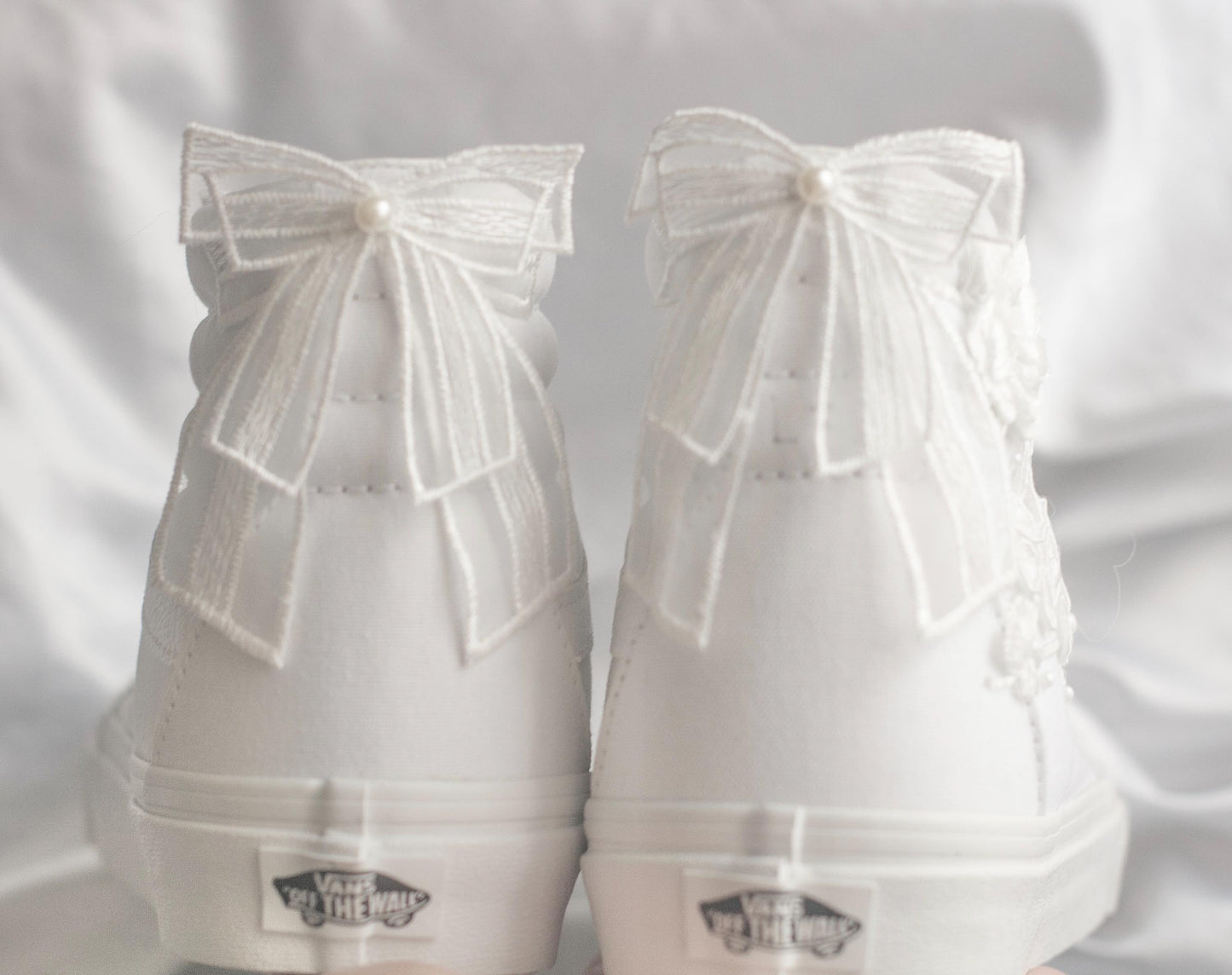 Custom High-top Floral Bridal Sneakers
