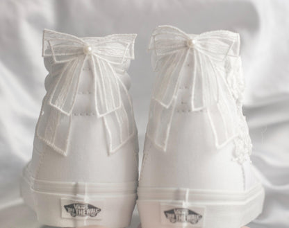 Custom High-top Floral Bridal Sneakers