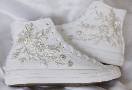 Bespoke Platinum Luxury Embroidered Bridal Sneaker