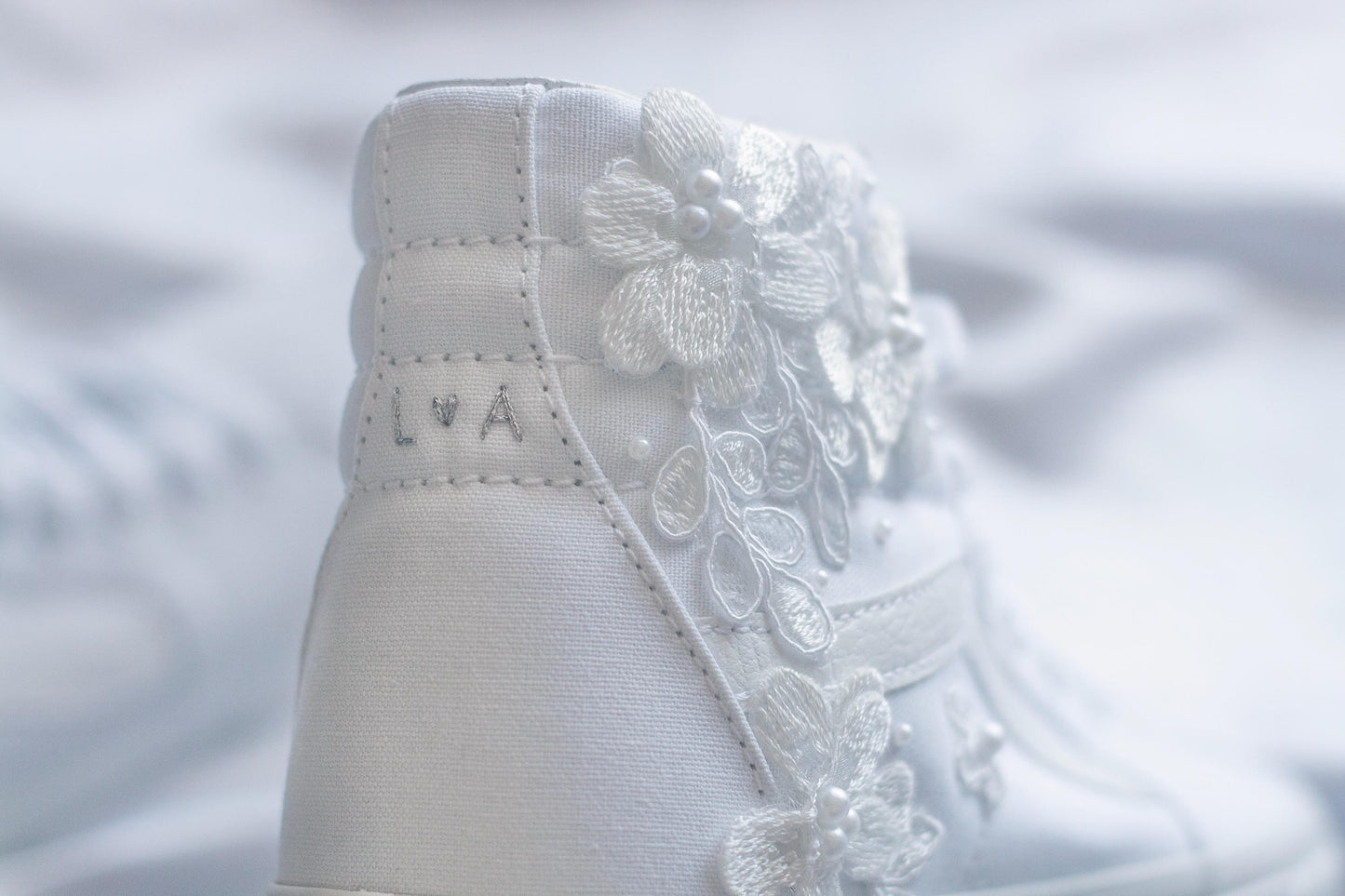 Bespoke Luxury Floral High-top Bridal Sneakers