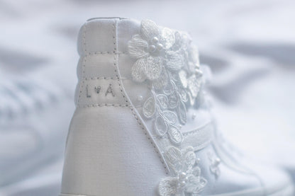 Bespoke Luxury Floral High-top Bridal Sneakers