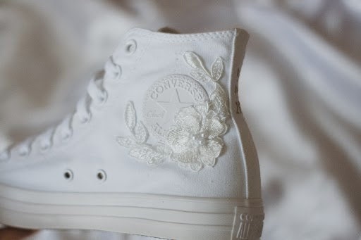 Bespoke Luxury Floral Embroidered Bridal Sneakers