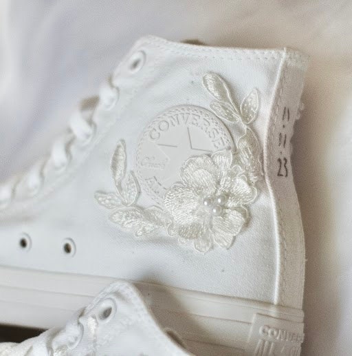 Bespoke Luxury Floral Embroidered Bridal Sneakers