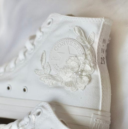 Bespoke Luxury Floral Embroidered Bridal Sneakers