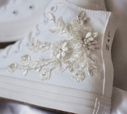 Bespoke Platinum Luxury Embroidered Bridal Sneaker
