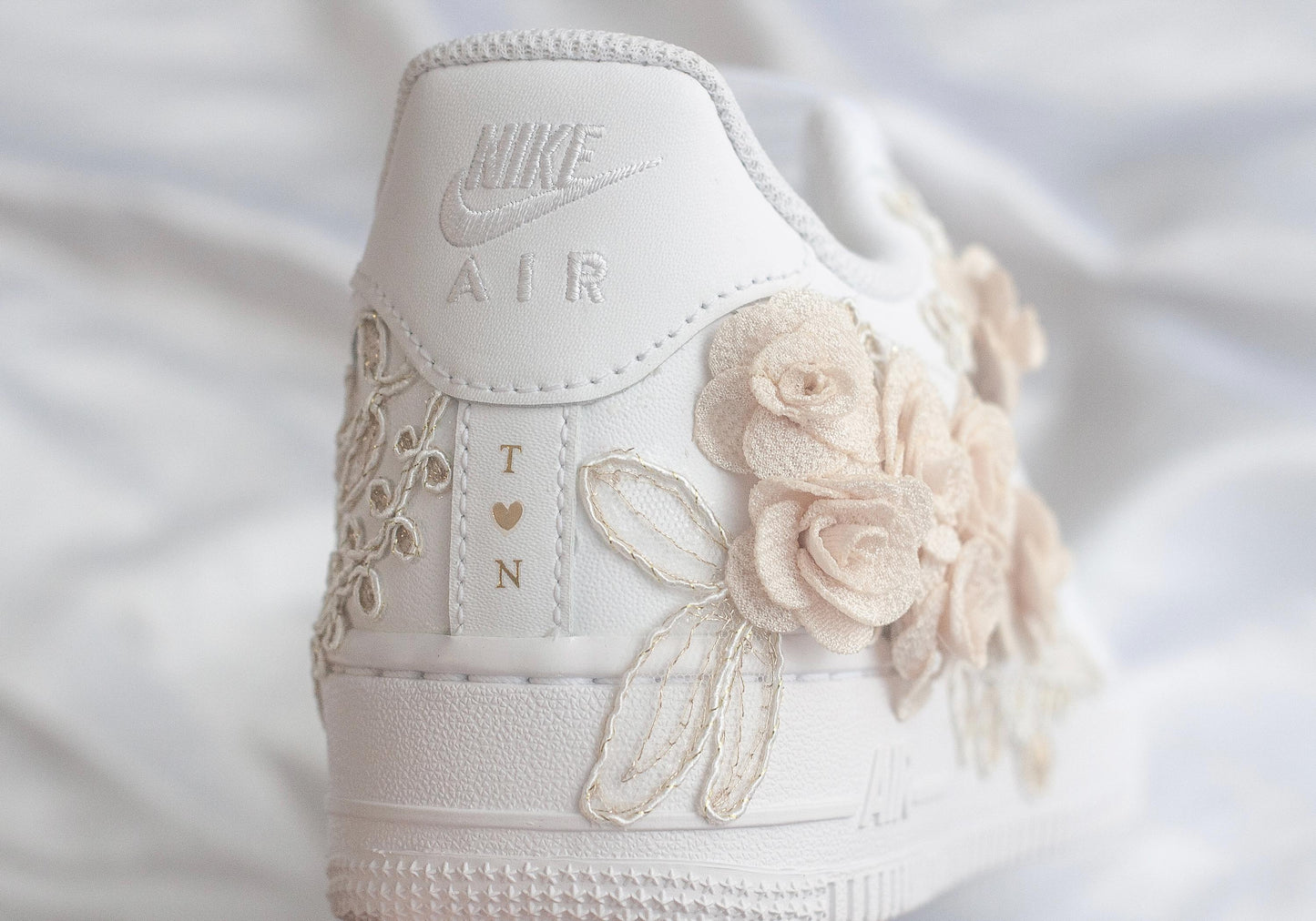 Bespoke Bridal Rose Gold Embroidered Sneakers
